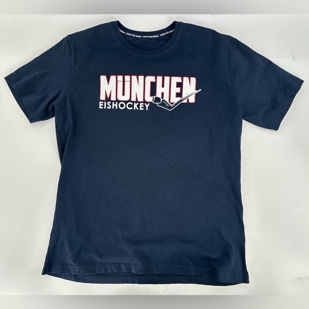 München Eishockey Hockey T-Shirt XL Blue Short Sleeve Graphic Tee
